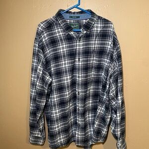 Woolrich Men's Black/White Trout Run Plaid Long Sleeve Shirt XXL